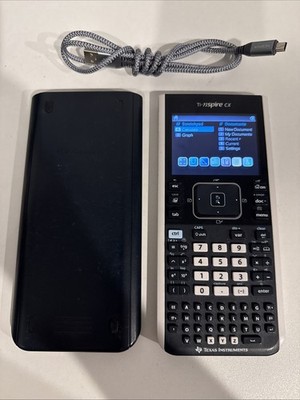 Texas Instruments TI-Nspire CX Graphing Calculator Tested Works w/ Cover Cable