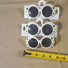 3 Pair Gymboree Girls Round Sunglasses White Full Rim Gray Tinted UV400 Floral