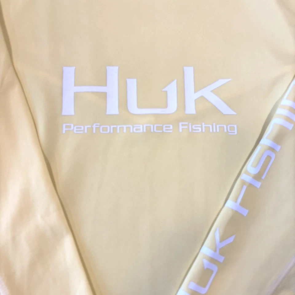 Camisa de pesca HUK Performance para mujer talla mediana amarilla manga larga Foto 4 de 4