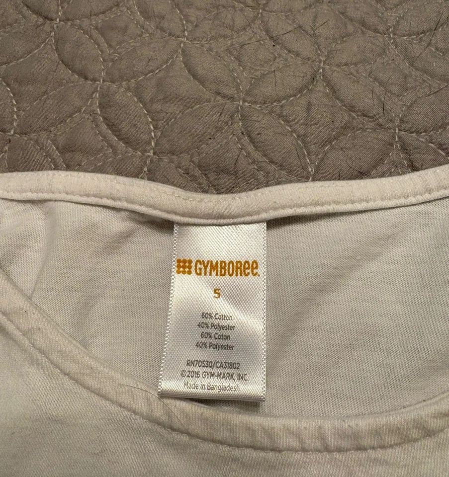 Tanque tropical Gymboree feminino tamanho 5 branco, verde e pêssego com feijão saltador Skort - Imagem 3 de 4