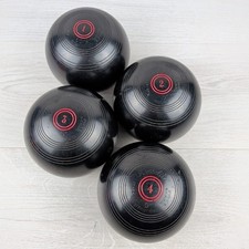 Henselite Size 5 Standard Black Lawn Bowls Set of 4 J K Woods Pyne Model