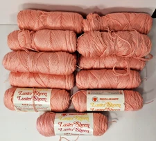 16 SKEINS COATS &CLARK INC  RED HEART LUSTER SHEEN PEACH #246