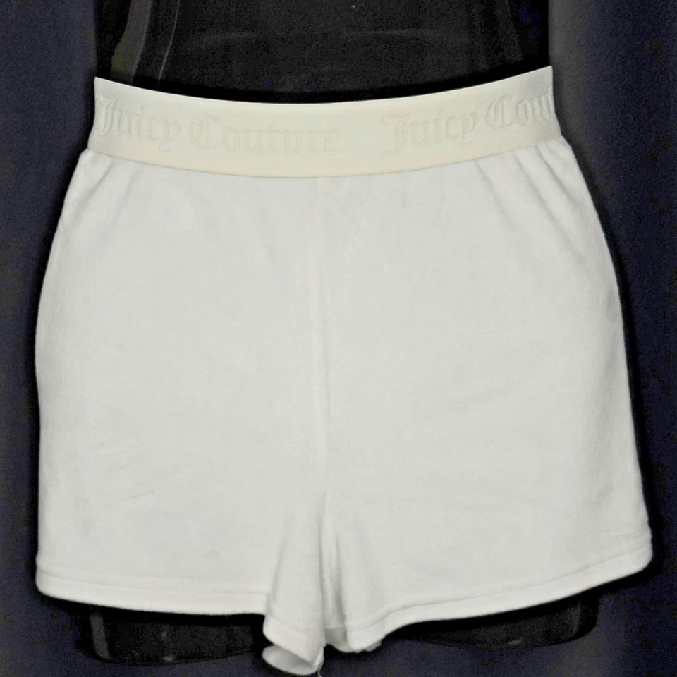 Y2K Juicy Couture Womens Micro Mini Lounge Shorts Size L Spell Out Rhinestone - Image 2 of 4