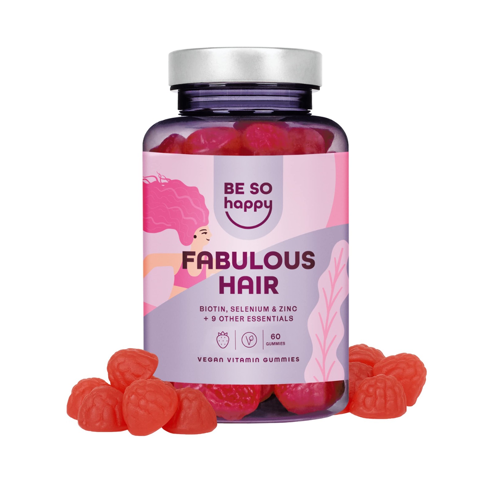 Vitamine per Capelli Gommose Biotina 60 mcg Acido Folico con Vitamine C B6 B12 A