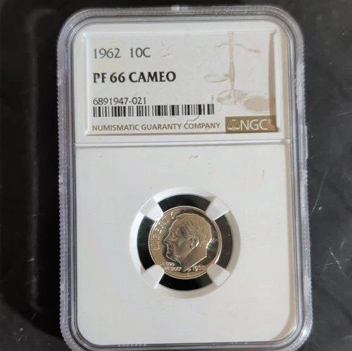 1962 Silver Roosevelt Dime NGC PF66 Cameo Proof Uncirculated 10C #6891947-021