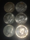 Lot of 6, 1967 Kennedy Half Dollar coins, 40% Silver, Au Condition