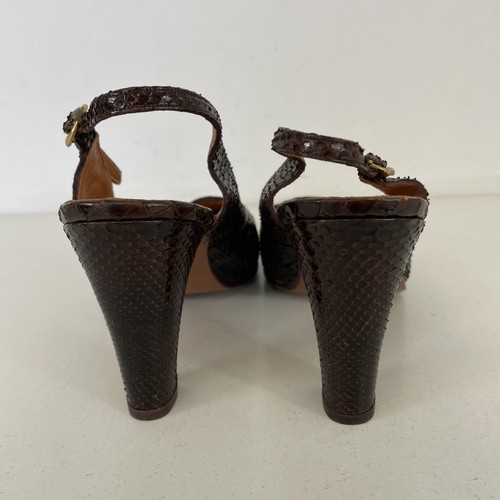 Migar Handmade Spanish Vintage Snakeskin Heeled Slingback Shoes Size EU 38 UK 5 - Imagen 8 de 11