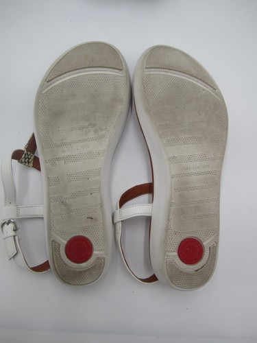 Sandalias Fitflop de cuero blancas y marrones para mujer talla - Imagen 6 de 10