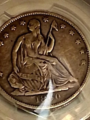 LINCOLNS ELECTION 1860 O seated liberty 50c Silver Toned XF40 GOLDEN SHIELD