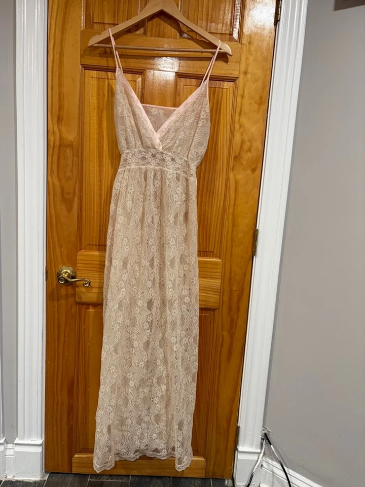 Conjunto de bata y braguita de encaje Gilead femenino vintage rosa satinado talla grande nuevo sin etiquetas Foto 2 de 4