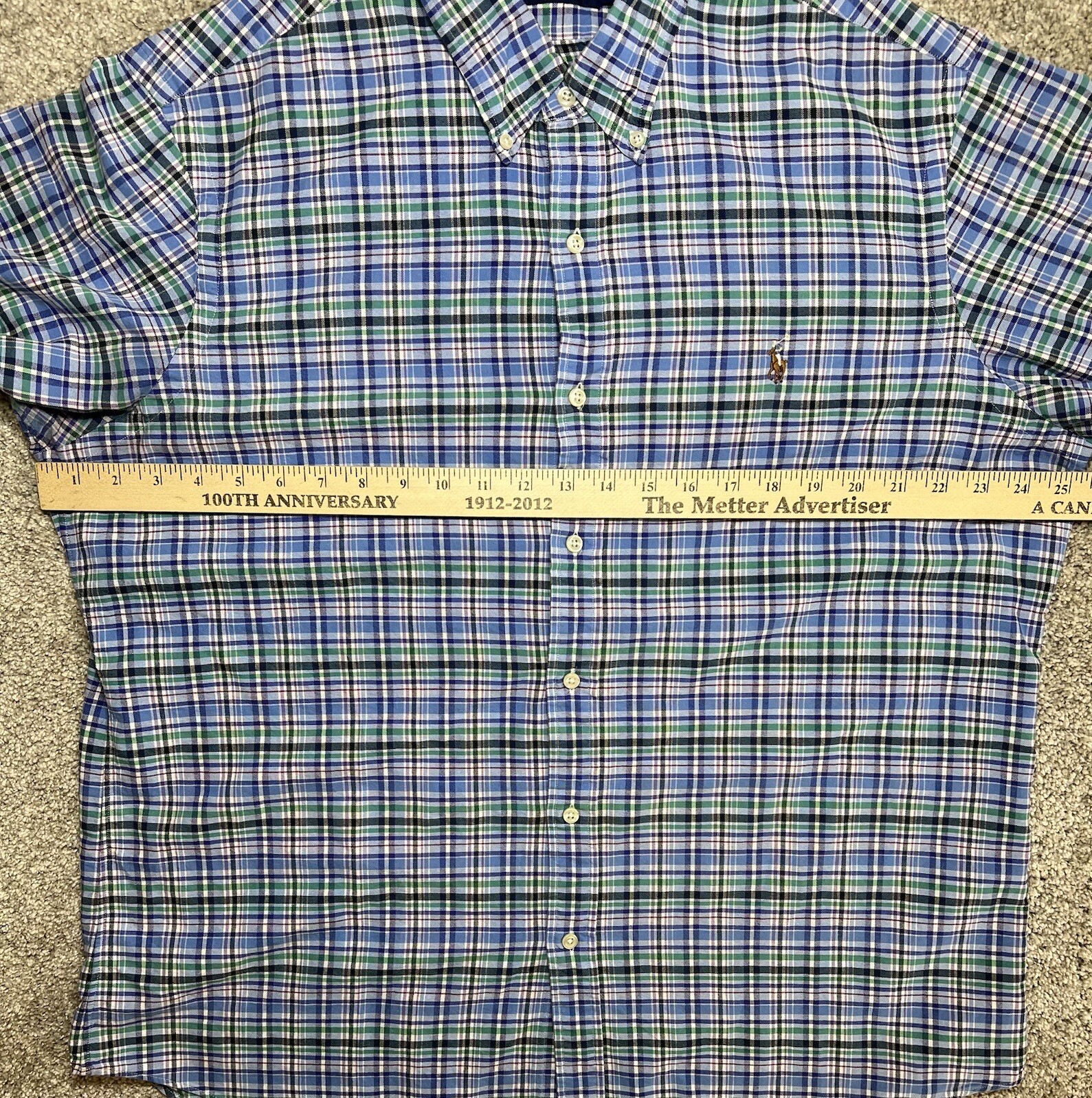 Ralph Lauren camicia uomo extra large colorata a quadri manica lunga con polo pony