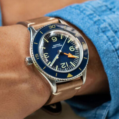 Undone Basecamp Automatico Orologio Unisex - Acciaio Blu, Pelle Marrone, Movimento Automatico NH35A, 40mm - 2