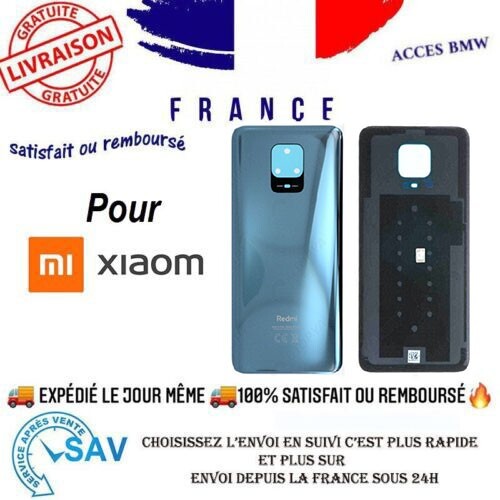 Vitre arrière (cache batterie) pour xiaomi redmi Note 9 pro Gris