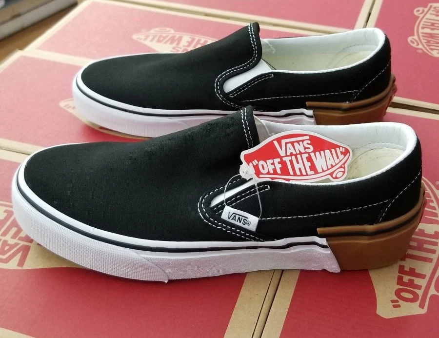 Habitat Civic kijken VANS CLASSIC SLIP-ON MEN&#039;S GUM BLOCK BLACK VN0A38F7U57 | eBay