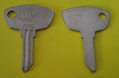 Kawasaki Oldtimer Motorräder, Schlüsselrohling Dominion Lock KW 3