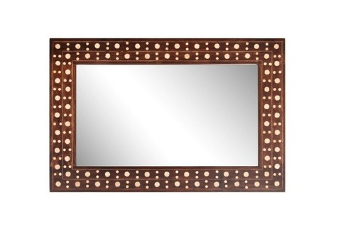 Wood Mirror Frame with Bone Inlay - Picture 8 of 11