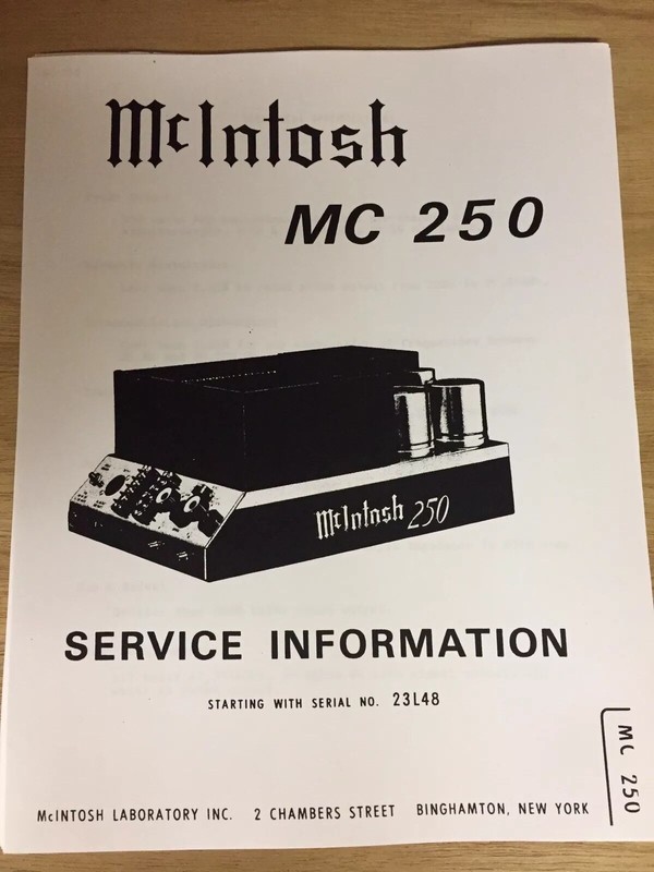 McIntosh Service Manual - Model MC250