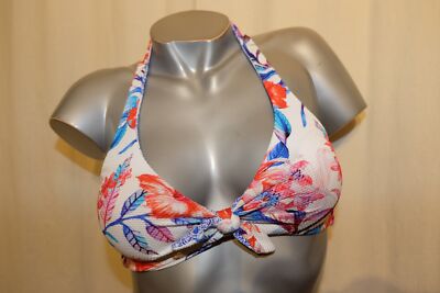 MARC & ANDRÉ edles Wende Bikini Top Oberteil weiß/bunt 40B 40 B M NEU