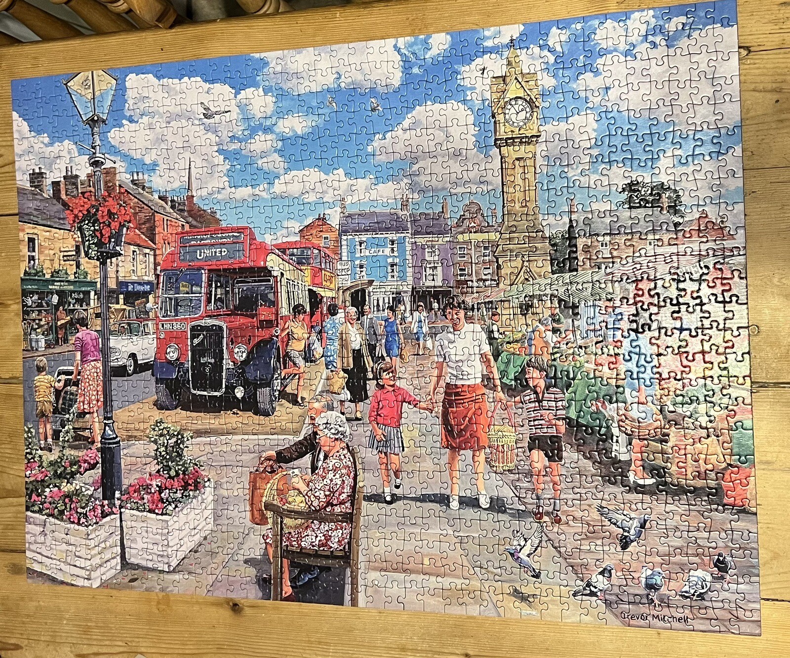 Gibson ‘Clocktower Market’ Jigsaw Puzzle 1000 Piece. Built Once From