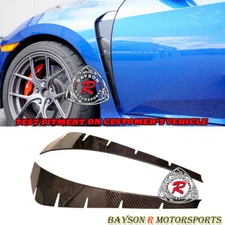 Fits 17-21 Honda Civic FK8 Type-R Front Fender Outlet Vents Overlay (Dry Carbon)