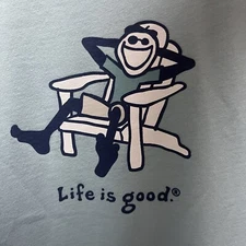 Life Is Good Jake Adirondack Mens Size Medium Light Blue Relaxing Shirt NEW