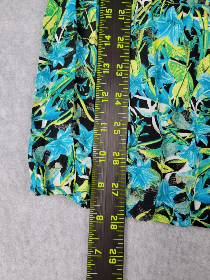 Dana Buchman Womens Size Medium  Skirt Green Floral Flowy - Image 4 of 4