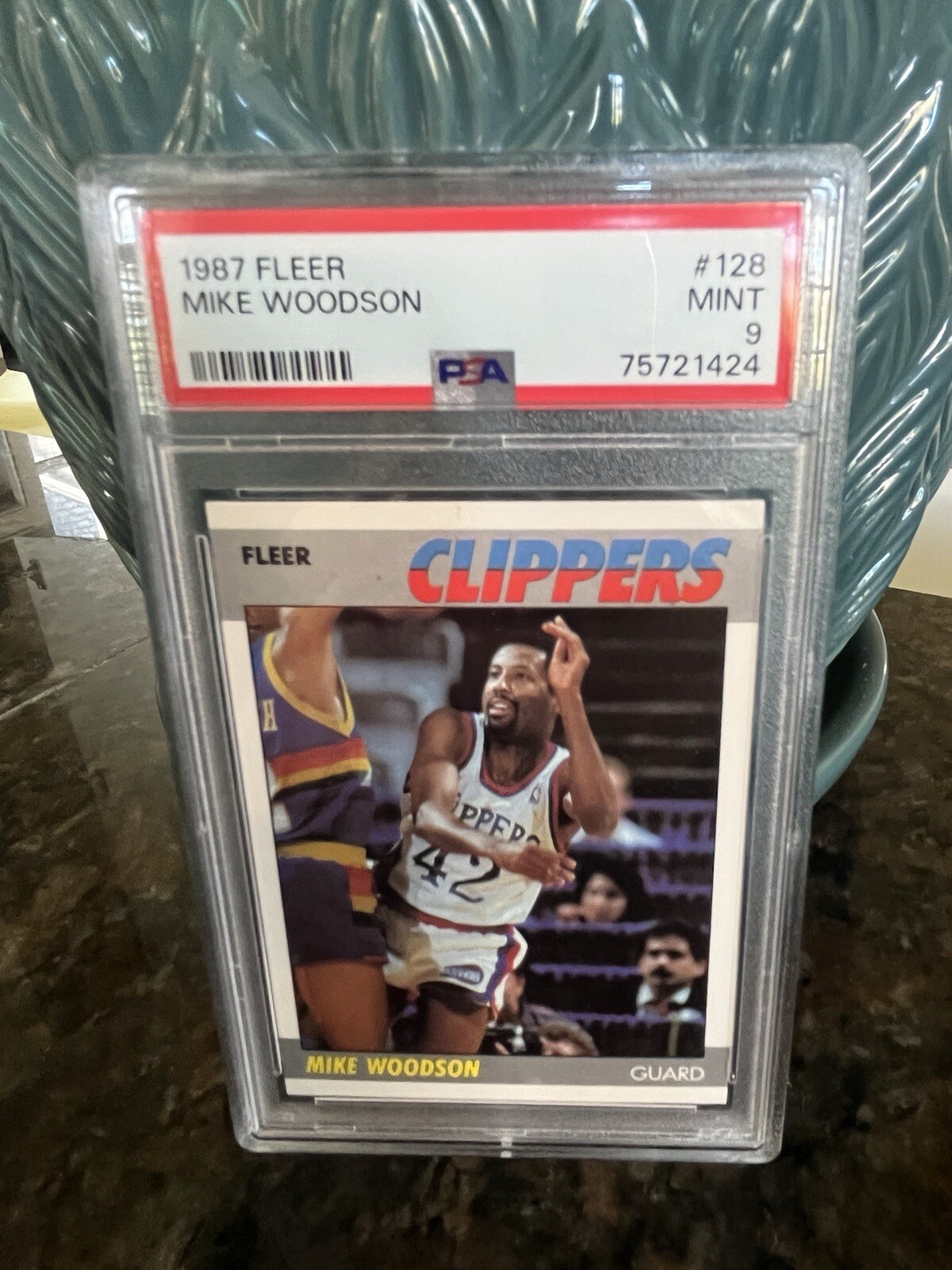 1987 Fleer Basketball Psa 9 Mint #128 Mike Woodson card