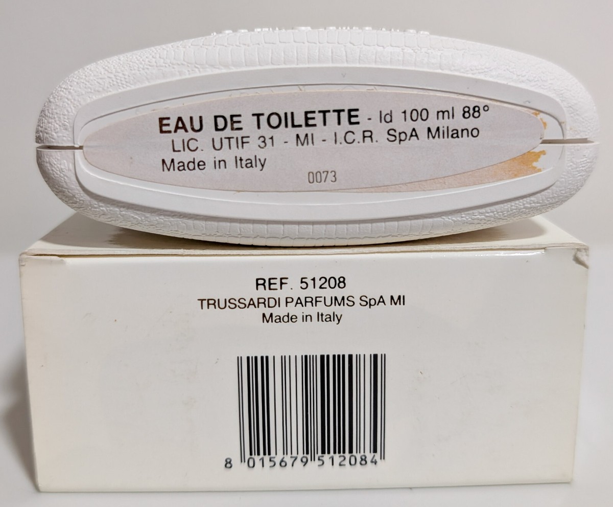 Trussardi White Donna Eau de Toilette 100ml 3.3oz spray vintage