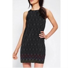 Urban Outfitters UO Staring At Stars Black Printed Sleeveless Shift Dress S