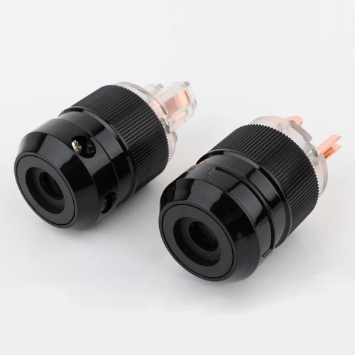 Pair Hifi Audio US AC Pure Copper Power Plug Male & IEC Female Connector - Picture 5 of 9