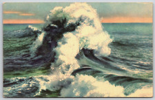 Vintage Postcard - Ocean Breakers - Monterey Peninsula California - CA