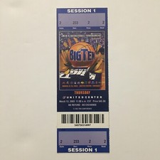 Official NCAA Big 10 Basketball Tournament 2003 Full Ticket Stub