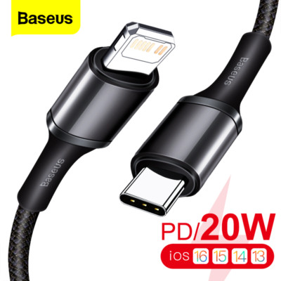 Baseus 20W PD USB Type C Cable Type-C USB C Data Wire Cord For iPhone 14 13 12