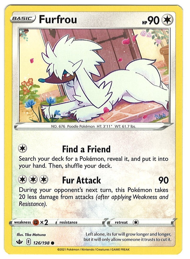 Furfrou 126/198 Pokemon Card Chilling Reign Common 90 HP Near Mint IF
