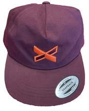 NWOT The Classics Yupoong Maroon Embroidered Snapback Baseball Hat Cap