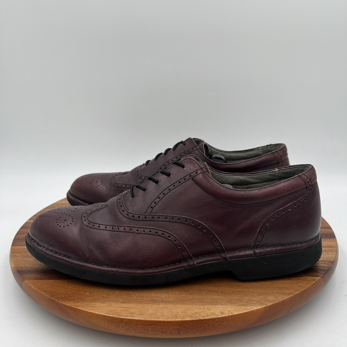 Size 10.5 Rockport Mens Dressports Vibram Burgundy Leather 