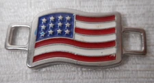 Red Wing Shoe American Flag Boot Lace Shoe Keeper Charm Watch Clip USA Single Pc