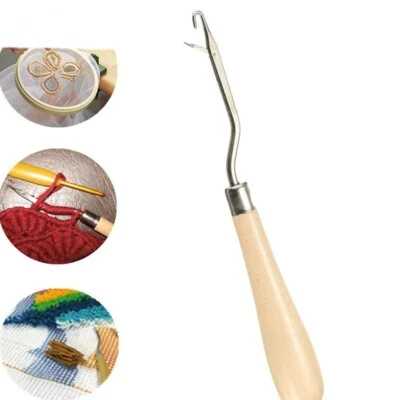 FIRST STEPS Latch Hook Wooden Handle Rug Making Tapestry Hinged Hook one Piece