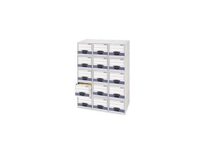 Bankers Box 00311 Stor/Drawer Steel Plus Storage Box, Letter, White/Blue, 6/Cart