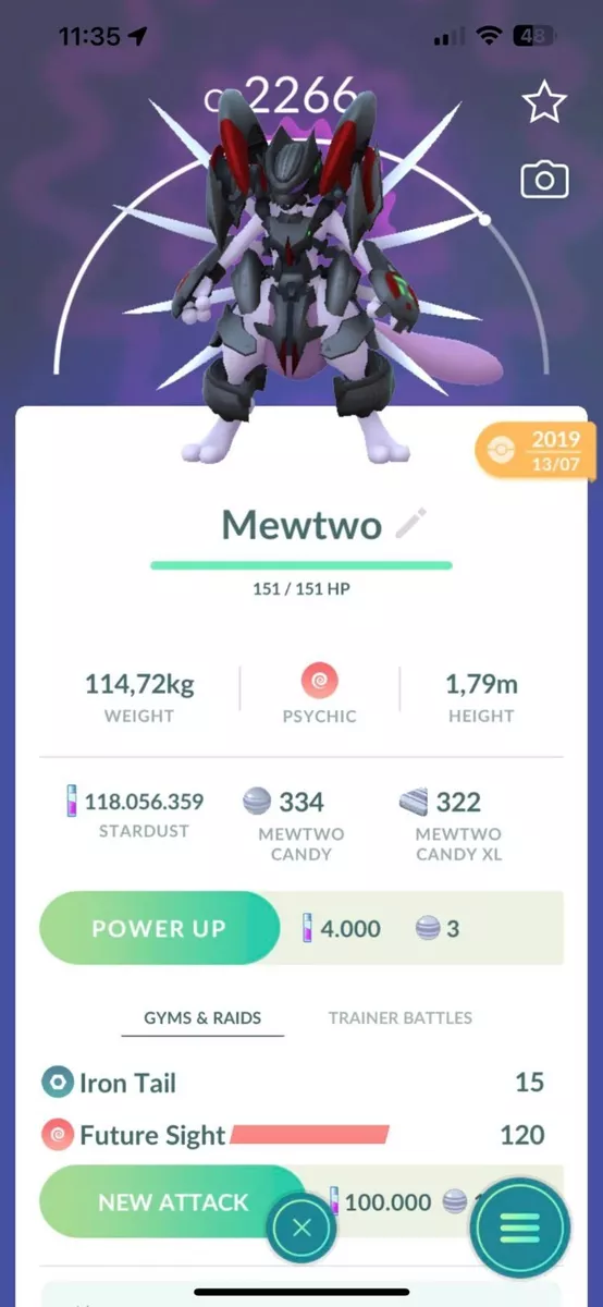 Pokémon Shiny Mewtwo - Trade Go 1 Million Stardust