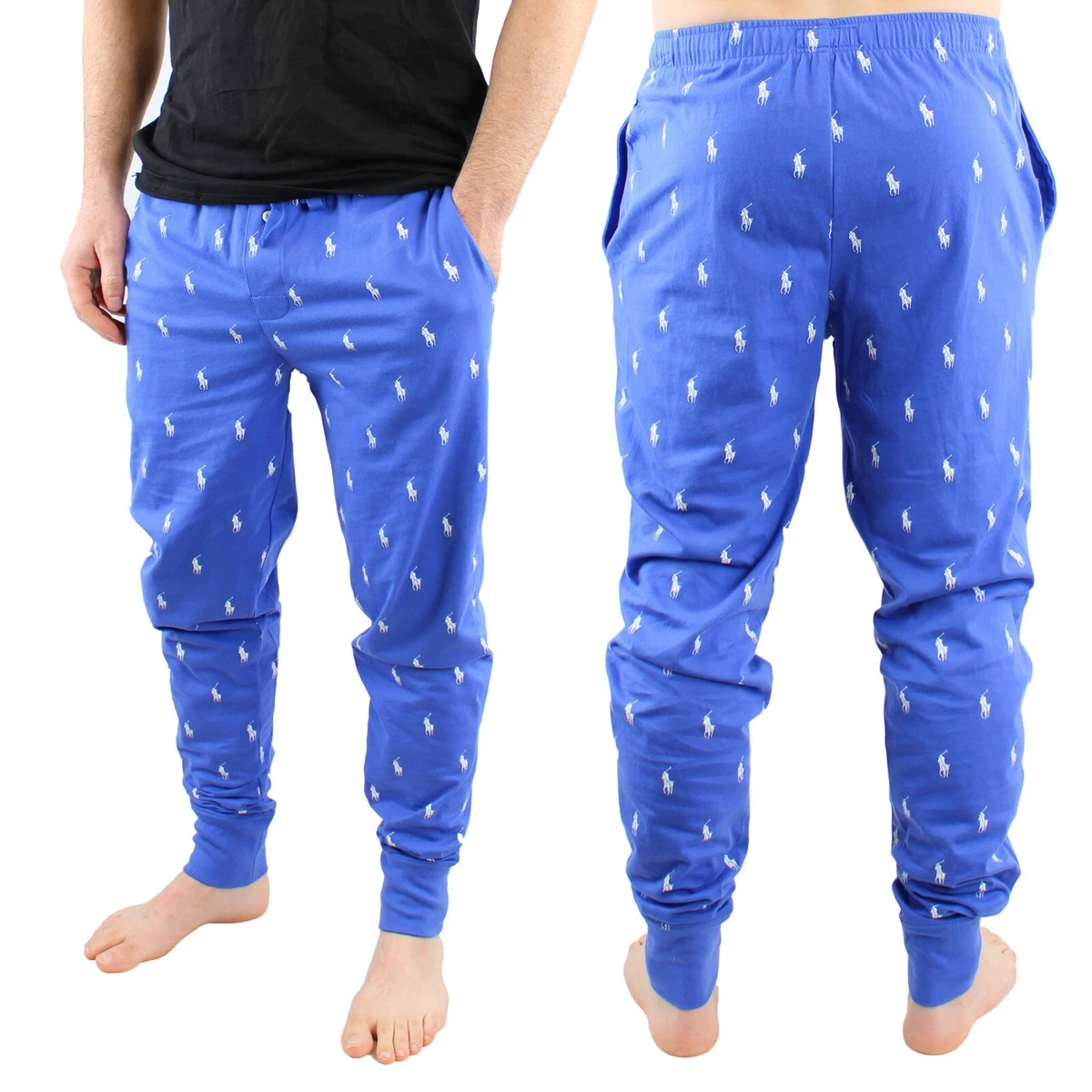 Polo Ralph Lauren Pajama Pants, Men's Cotton Jogger PJ Pant, Blue, Small