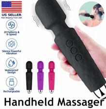 Handheld Massager Vibrator 5 colors Rechargeable 20 Speed Wand Massage Vibrating