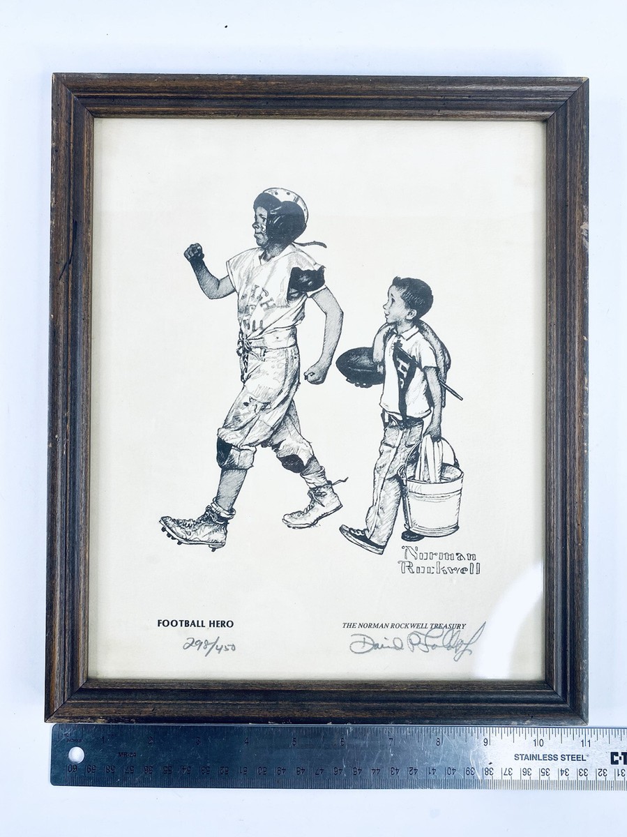 Football Hero By Norman Rockwell 298/450 Print By The Norman