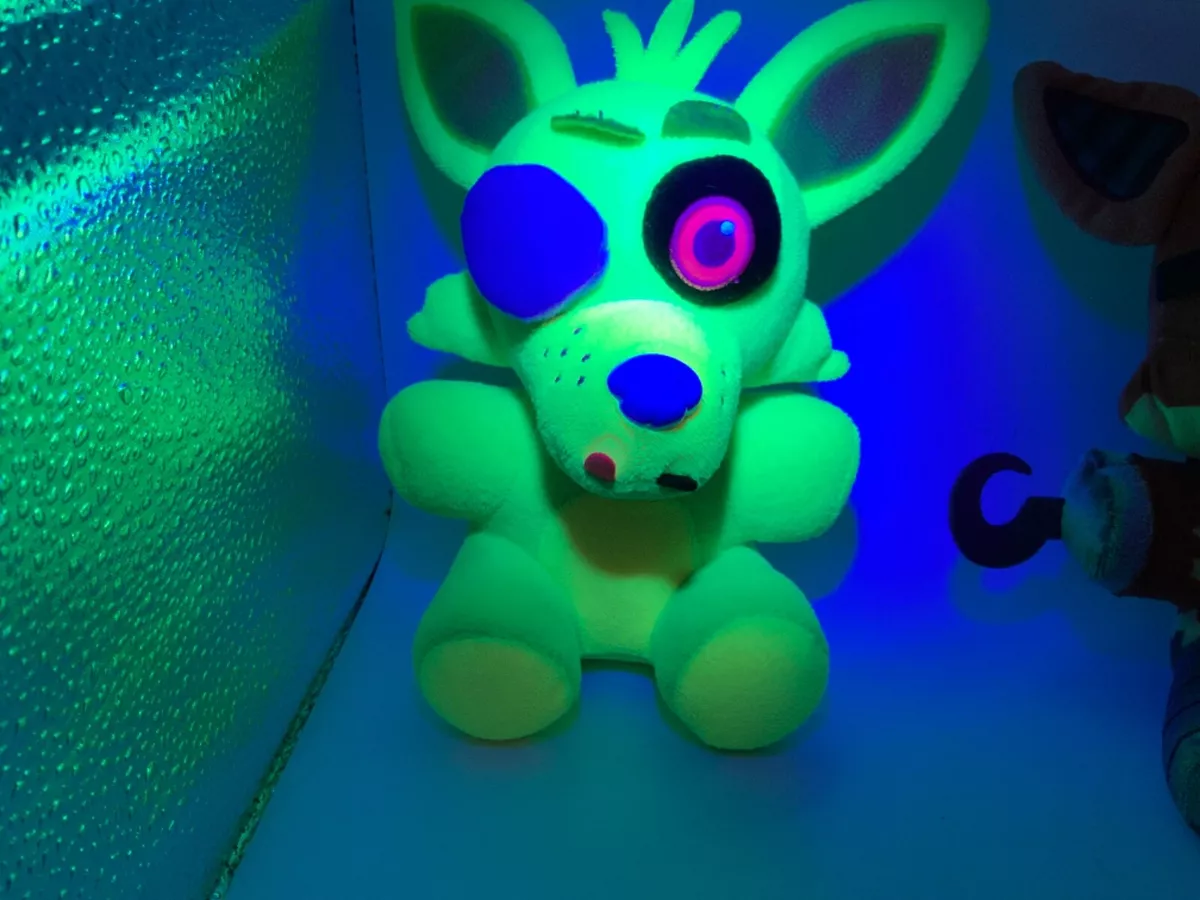 Funko Plushies Five Nights at Freddy's Blacklight Series Collectible Plush  (One Random) Neon Plushies and 2 My Outlet Mall Stickers 