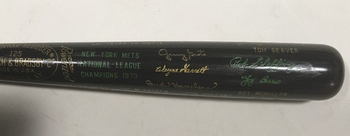 1973 NY Mets NL Champs team engraved auto Louisville bat Willie Mays Tom Seaver - 第 7/12 張圖片