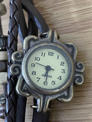 Vintage Punk Wristwatch White Wrap Around Multi-Stranded 