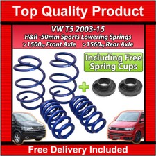 FITS VW T5 TRANSPORTER CARAVELLE 03-15 H&R LOWERING SPORTS SPRINGS 50MM KIT 1