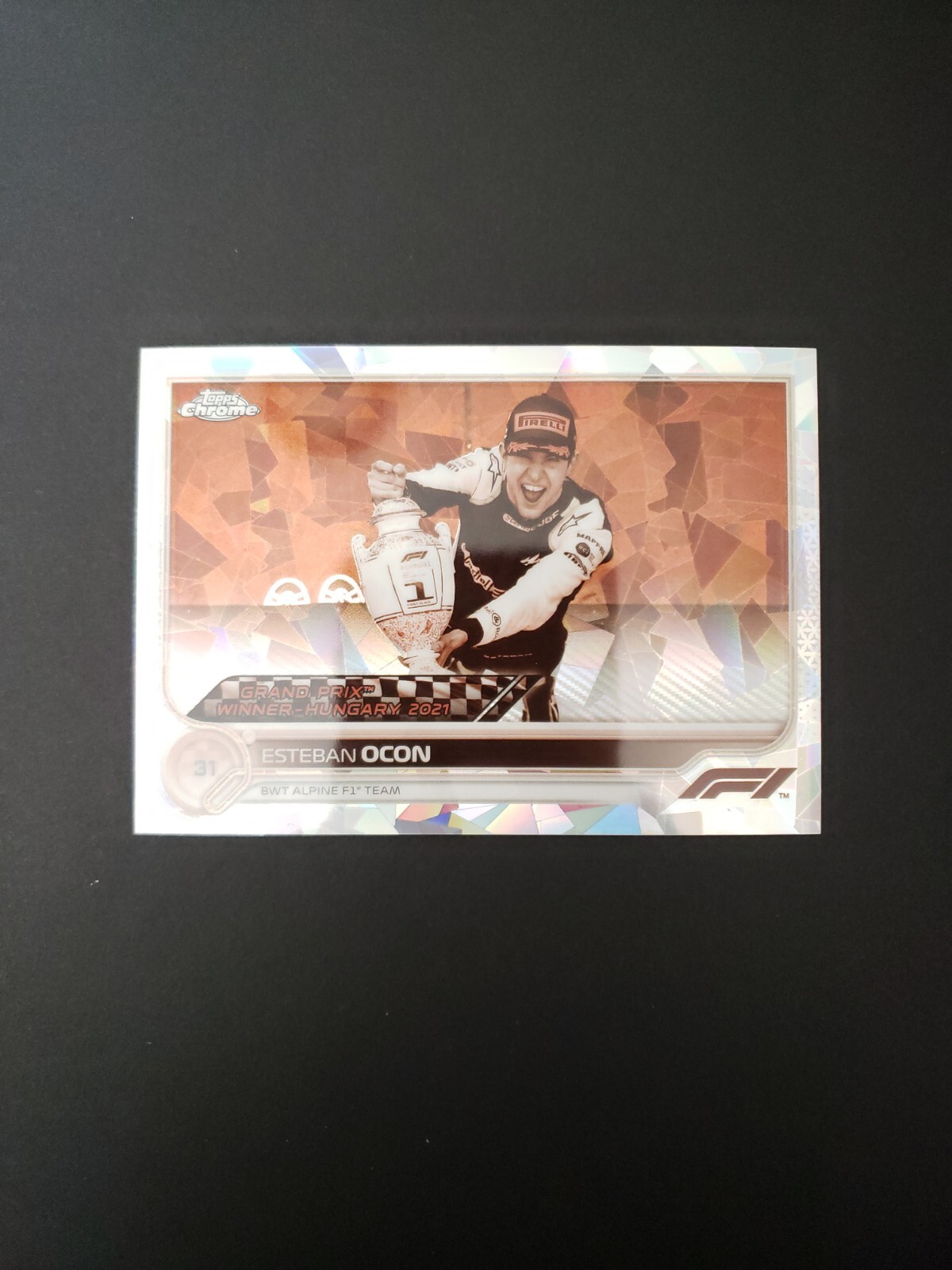 2022 Topps Chrome F1 Sapphire Esteban Ocon /100 Sepia Refractor #161