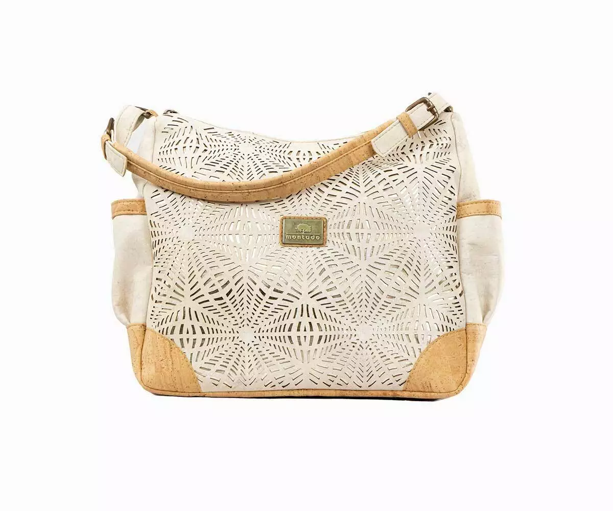 GIRL LADY NATURAL ORIGINAL Cork Shoulder Bag Laser Daisy