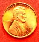 1945-P Lincoln Wheat Cent Penny GEM RED BU From an Original Bank Roll